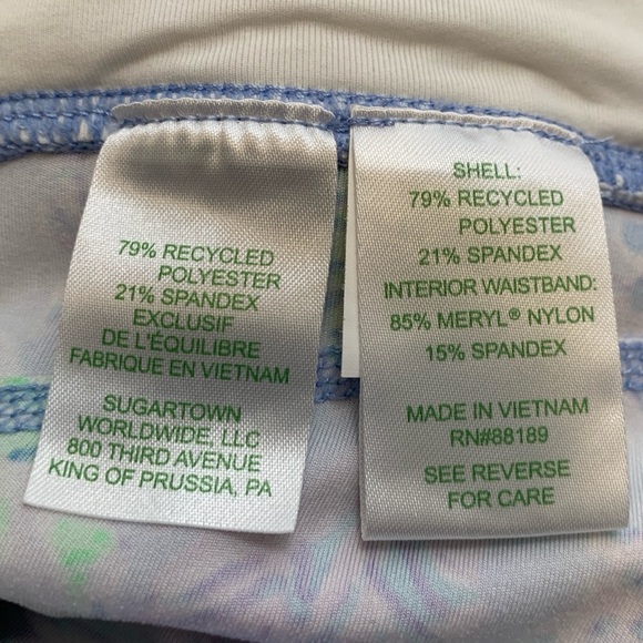 Lilly Pulitzer Luxletic Leggings Medium Blue Peri The Turtle Package Weekender - Picture 6 of 8